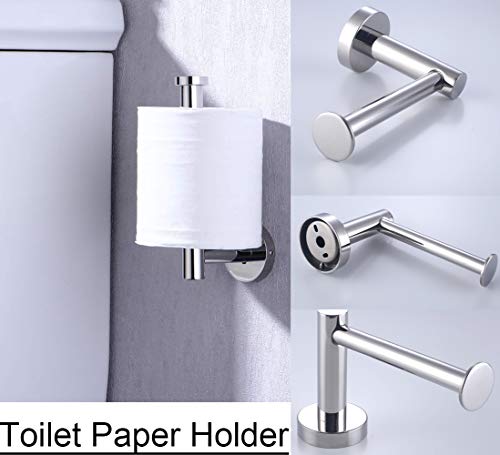 ESOW 3-Piece Bathroom Hardware Set, SUS304 Stainless Steel Polished Chrome Finish, Bathroom Accessories Set Wall Mounted (3-Arms Swivel Towel Bar & Bath Towel Hook & Toilet Paper Holder)