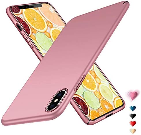 Bchoice Slim Fit iPhone Xs Max Case, Hard Plastic Ultra Thin Phone Cover Case with Matte Finish Grip Compatible with iPhone Xs Max 6.5 inch (2018) (Rose gold)