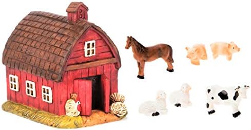 Miniature Fairy Garden Realistic Resin Red Barn House 3 375 X
