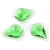 20pcs Czech Faceted Crystal Glass Baroque Chandelier Pendant Drop Loose Beads Suncatcher 22mm Large August Peridot Green Birthstone for DIY Craft Jewelry Making CCF-16