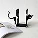 Black Cat Book Ends - Decorative Bookend for Shelves,Book Holder for Desktop, Cute Animal Decor for Home & Office, Gift for Cat Lovers L15.7(A Set) x D5 x H 7