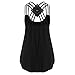 Wintialy Women Bandages Sleeveless Vest Top High Low Tank Top Notes Strappy Tank Tops Black