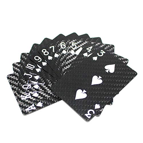 FidgetKute 100% Real Carbon Fiber Poker Waterproof Playing Cards Collection Table Game Show One Size