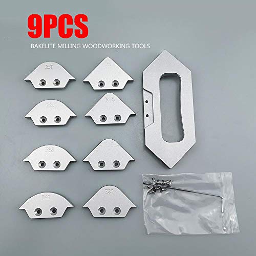 FOONEE 9pcs/Set Corner Radius Routing Templates, Aluminum Alloy Woodworking Jig Template,Corner Assistant Tool for Woodworking Routing,R5 R10 R15 R20 R25 R30 R35 R40, Silver - Thumbnail 3