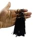 100pcs 13cm/5 Inch Silky Floss Bookmark Tassels with 2-Inch Cord Loop and Small Chinese Knot for Jewelry Making, Souvenir, Bookmarks, DIY Craft Accessory (Black)