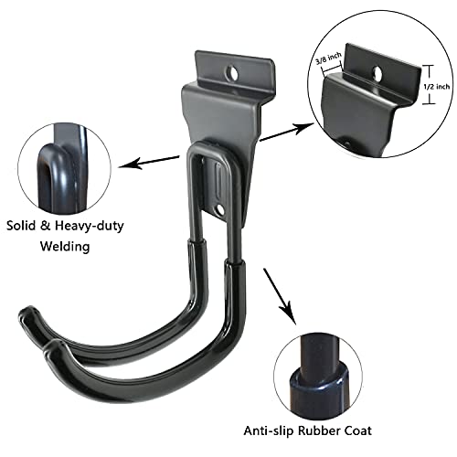 ATOOLA Slat Wall Accessories, Heavy Duty Slatwall Accessories, Multi Size Slatwall Hooks, Black