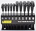 JEGS 10-Piece T-Handle Hex Key Set | SAE | 3 3/4 “ Shaft Length | Plastic Grips With Steel Shafts | Corrosion Resistant