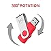 MOSDART USB2.0 16GB Flash Drive, Swivel Design with LED Indicator, Keychain Loop, FAT32 Memory Stick for Data Storage, Red(Pack of 10)