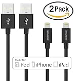 iPhone Charger, IWAVION 2Pack 3ft 8pin Lightning Cable Charging Cables USB Charger Cord for Apple iphone se, 6s, 6s plus, 6plus, 6,5s 5c 5,iPad Mini, Air, iPad5,iPod. Compatible with iOS9 - Black