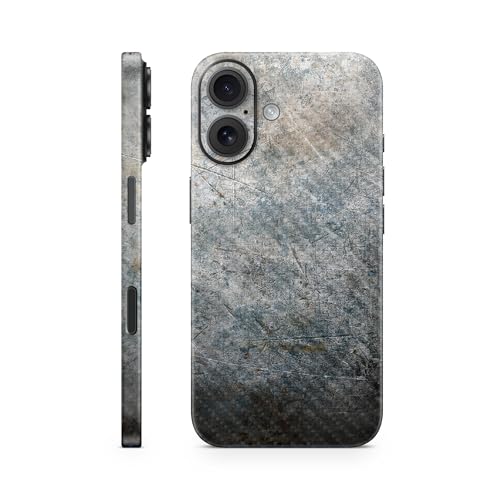 Carbon Fiber Phone Skin Compatible with Apple iPhone 16 - Shadow Concrete - Pre…