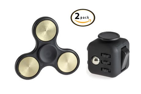 Premium tri hand fidget spinner + fidget cube anti-anxiety helps …