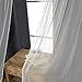 Best Home Fashion uMIXm Tulle Sheer Lace and Blackout 4 Piece Curtain Set – Antique Bronze Grommet Top – Dark Grey – 52