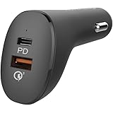 36W 2-Port Car Charger,iPhone 12 Fast Charger,KEYMOX 18W Car Adapter with Type C Power Delivery and Quick Charge 3.0,for…