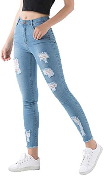 jeans distressed at the bottom