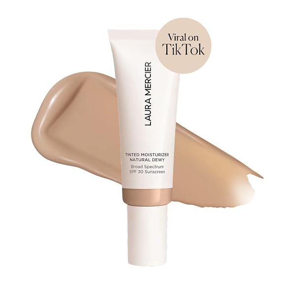 LAURA MERCIER TINTED MOISTURIZER NATURAL DEWY WITH SPF 30: 24HR+ HYDRATION, LONG LASTING, SHEER TO LIGHT, BUILDABLE COVERAGE, DEWY FINISH, IMPROVE SKIN TONE AND TEXTURE, SKIN TINT, FAWN