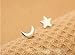 Wicary One Pair Set of Sterling Silver Star and Moon Stud Earring
