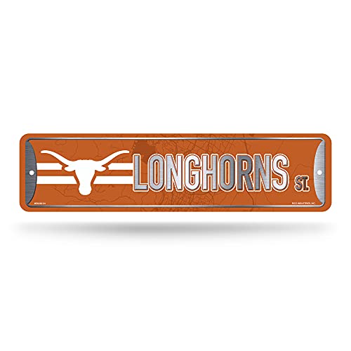 Rico Industries NCAA Texas Longhorns Home Decor Metal Street Sign (4 x 15) - Great for Home, Office, Bedroom, & Man Cave - Made