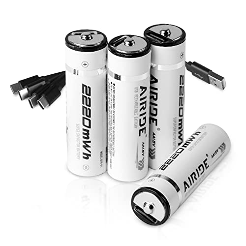 AIRIDE USB Rechargeable AA Batteries, Lithium Ion 1.5V High Capacity