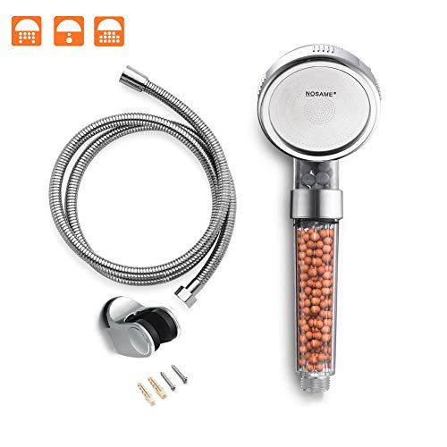 Nosame Ionic Shower Head with Replacement Hose and Holder, High