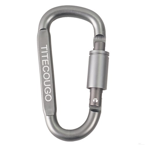 TITECOUGO Aluminum Alloy D-Ring High Strength Carabiner Key Chain Clip Hook For Camping Hiking outdoor (Not for Climbing) Gun Black