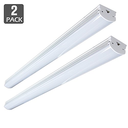 Linkable Utility LED Shop Light FT, 4600lm 5000K Daylight 45W 100-277Vac , Linear Indoor Light,led Ceiling light ,led Under Cabinet Light, Corded electric with built-in ON/OFF switch 5000K（2Pack）