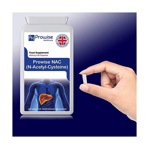 NAC-N-Acetyl-Cysteine-600mg-120-Capsules-UK-Manufactured-GMP-Standards-by-Prowise-Healthcare-Suitable-for-Vegetarians-and-Vegans NAC N-Acetyl-Cysteine 600mg | 120 Capsules of Nac N-Acetyl-Cysteine | Vegan N-Acetyl-Cysteine Nutritional Supplements…