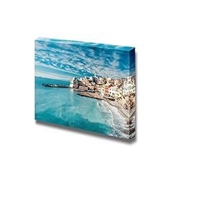 Canvas Prints Wall Art - View of Bogliasco an Ancient Fishing Village in Italy | Modern Wall Decor/Home Decoration Stretched Gallery Canvas Wrap Giclee Print. Ready to Hang - 12" x 18"