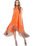 Milumia Women's Color-Block Chiffon Loose Long Maxi Dress