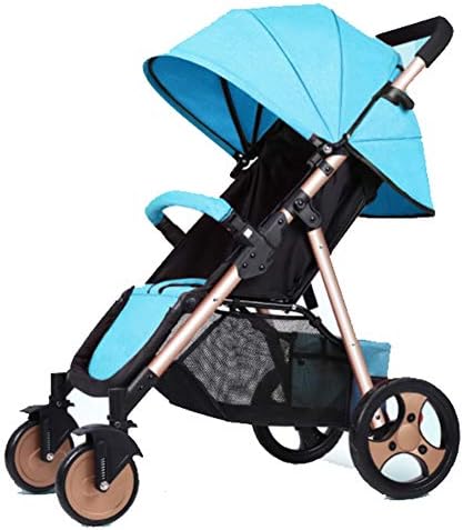 QZX Pushchairs Baby Pram Foldable Adjustable Jogger Travel stroller System Winter And Summer Child Trolley Light Baby Carriage (Grey)