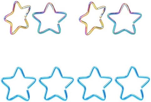 8pcs 20G Stainless Steel Tiny Niobium Heart\Star Captive Ring Daith Ear Cartilage Earring Rook Tragus Helix Piercing Nose Ring Nose Hoop
