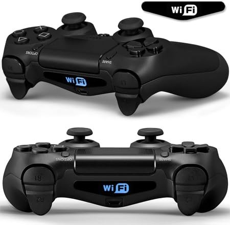 2x LED Sticker 2x Thumb Grips für PlayStation 4 Controller Light Bar Decal Skin Sticker – WIFI