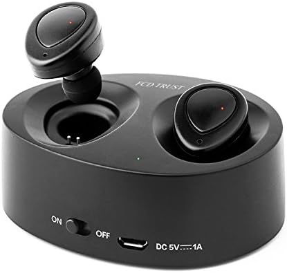 Bluetooth Earbuds, Dual Wireless Headphones Handsfree Bluetooth Headset Stereo with Mic, True V4.1 Earpiece with Charging Case for iphone Samsung Smartphones(Black)