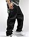 QBO Men's Vintage Graffiti Hip Hop Style Baggy Jeans Denim-38 Black