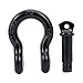 8MILELAKE 3/4 inches (2 Pack) Black D-Ring Shackle, 4 3/4 tons WLL (9,500 Lbs), Heavy Duty Galvanized D Ring for Jeep Vehicle Recovery