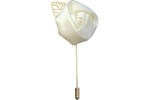 OIDIMS Gentleman's Suit Flower Brooch Handmade Lapel Pin Boutonniere Stick Corsage Accessory Multicolor Rose Satin Tuxedo Groom Wedding Banquet Party