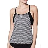 women's nike textured stripe layered tankini top