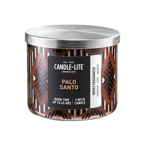 Candlelite Premium 3Wick Palo Santo Scented Candle, 14 oz