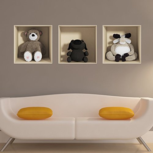 Ambiance 3D Effect Sticker Rabbit Toys 30 x 90 cm