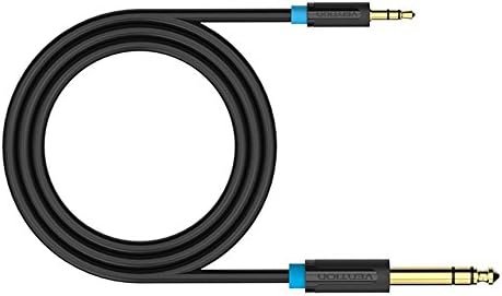 Audio Instrument Cable - 10FT 1/8" Male to 1/4" Male Aux Jack TRS Stereo Audio Cable for iPhone iPod Guitar Laptop Amplifier Microphone/24K 15U Gold Plated PVC Infection Molding Shell