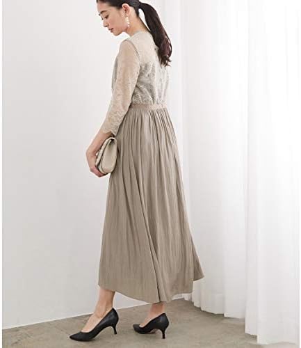 Amazon ロペ Rope 結婚式にも レースコンビロングワンピース ベージュ系 29 36 ワンピース チュニック 通販