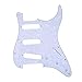 Musiclily SSS 11 Hole Guitar Stratocaster Pickguard for Fender American/Mexican Made Strat Standard Modern Style Parts,4 Ply White Pearl