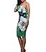 PRETTYGARDEN Women's One Off Shoulder Floral Printed Ruffle Chest Bodycon Midi Dress (Large, Style 1)