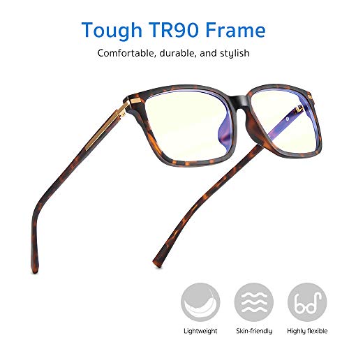 ESR Blue Light Blocking Glasses, Computer Reading Glasses, Prevents Eyestrain [Transparent UV Filter Lens] [TR90 Frame] Lightweight Blue Light Filtering Glasses for Men & Women - Brown
