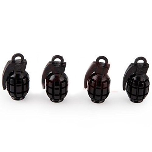 MeiBoAll 4 pcs Car Truck Motorcycle Bike Grenade Aluminum Tire Wheel Valve Stem Caps