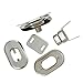 HOUSWEETY 10 Sets Silver Tone Purse Twist Turn Lock 28x37mm(1 1/8