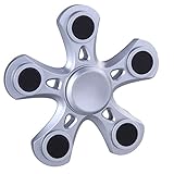 Baring Pentagon High Speed 360 Degree Fingertip Spinner Toy Stress Reducer Fidget for Children Adult, Silver