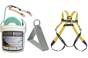 GUARDIAN FALL PROTECTION Guardian 00805 Bucket of Safe-Tie - Safety Harness Kit with 5 Gal Bucket, 25 ft. Vertical Lifeline Assembly, 1 Temper Reusable Anchor