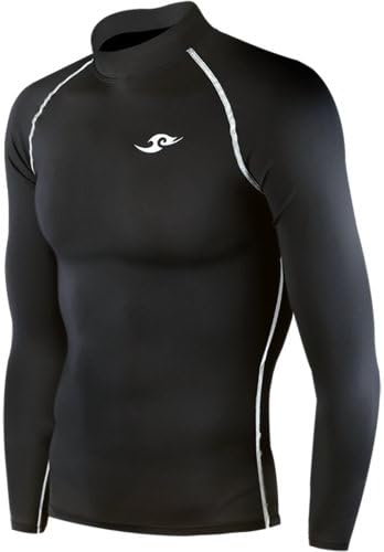 Take Five Men's Skin Tight Compression Base Layer Running Shirt, Black, M