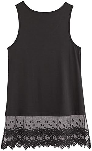 Women's Lace Trim Layering Tunic Tank Top - Extends Shirt Blouse Length - 30”