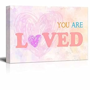 Canvas Wall Art - You are Loved Quotes - Gallery Wrap Modern Home Art | Ready to Hang - 12x18 inches